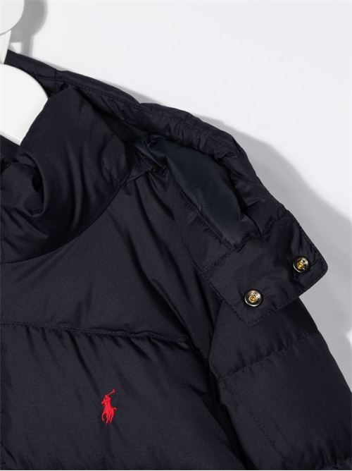 Giacca bambino blu scuro con cappuccio e ricamo logo sul petto RALPH LAUREN KIDS | 849894002